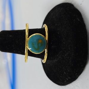 Beautiful gold and turquoise colored ring